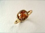 Red Translucent Diamond Ring 14kの画像