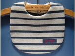 PURE*スタイ*ボーダーニット 杢グレー×ネイビー イカリタグの画像