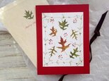 ◇受注制作　落ち葉のダンス　5　クリスマスカード（Red)