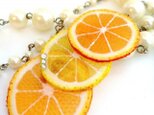 スライスオレンジ&レモンのブローチ(ミニサイズ)の画像