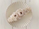 染め花のバレッタ(オフホワイト)