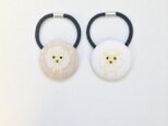 ひつじの刺繍ヘアゴム