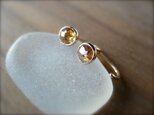 一粒ダイヤハグピアス14kの画像