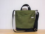 カーキ×ブラック✻帆布トート*ショルダーバッグ