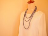 ３連 cotton pearl necklaceの画像