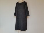 ビスコットワンピ　Mサイズ：ウール  杢ブルーグレー