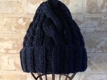 ニットキャップ　ネイビー