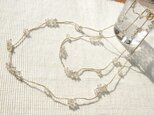 金平糖スモーキークォーツのクロシェネックレス