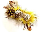 feather ribbon hair pin-yellow-の画像