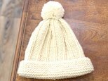 手編みのニット帽　vinca-004の画像