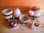 ニャンカップのお茶セットの画像