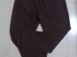 ※オーダー品※ウールのゆるパンツ(バーズアイチェック・ボルドー)036の画像