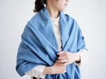 エシカルヘンプ平織ストール 正藍染め藍色の画像