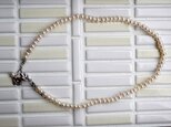 【オーダー品】小粒ボタンパールのネックレス&ライスパールピアス