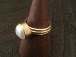 真鍮の淡水pearlring（3本セット）