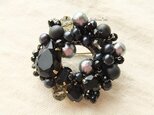 ブラックビジューのブローチ（K0221)