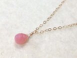 【１０月誕生石】ピンクオパールの１粒ネックレス