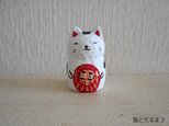 木彫り　猫とだるま3