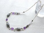 ラブラドライトとアメジストのネックレス