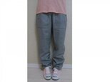 ※オーダー品※ウールのゆるパンツ64(ライトグレーチェック)046の画像