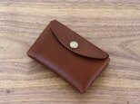 イタリア製牛革のミニ財布 ／ ダークブラウン※受注製作