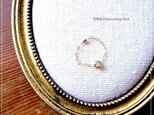 【受注生産】天然石の指輪◆ベゼル＆チェーン（14KGF）◆ホワイトトパーズの画像
