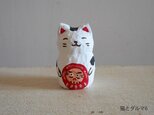 木彫り　猫とだるま6