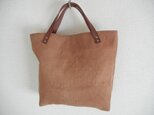 Leather Hand Tote Bag 02　柿渋染めの画像