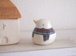 【予約品】陶のひよこ「シロマル（マフラー）」の画像