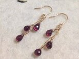 ガーネットのしゃらしゃらピアス・イヤリング