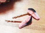 焼き鮭ヘアピン２個セット★ゴールド★リアルフェイクデコ★の画像