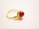 紅サンゴ　Wire　Ringの画像