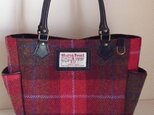 K様ご依頼品サイドポケットバッグS(ハリスツイード赤チェック)