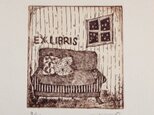 exlibris(蔵書票) 銅版画「冬のソファ」の画像