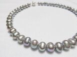 グレー セミラウンドパール ネックレス