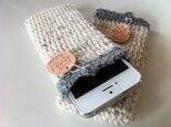 iPhone 5 ざっくり手編みのツイードニットケースの画像