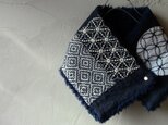 刺し子　ㇳ　ネックウォーマー（紺）