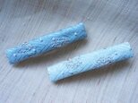 雪の刺繍のバレッタ