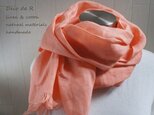 上質ベルギーリネンのストール　サーモン　