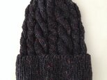 毛糸の帽子・黒の画像