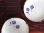まめ皿　コバナ柄（紫）