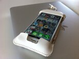 iPhone 5 白ヌメ革のウォレットジャケットケースの画像