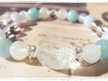 【1点もの】星入り水晶とムーンストーンのブレスレット