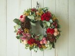ケイトウと千日紅のリース