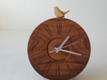 鳥の時計(ウォールナット材　type-B）　の画像