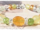 イエローオパールタンブルとペリドットのブレスレット