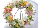 　Peach　color　roses：wreath　