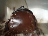 264★本革つるつるチョコレイト色　手乗りがまちゃん