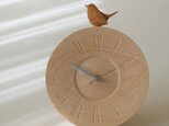 小鳥の時計（メープル材、type-B）の画像