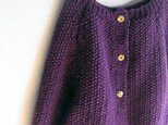 【完売】ラグランスリーブハンドニットカーディガン★ダークパープル